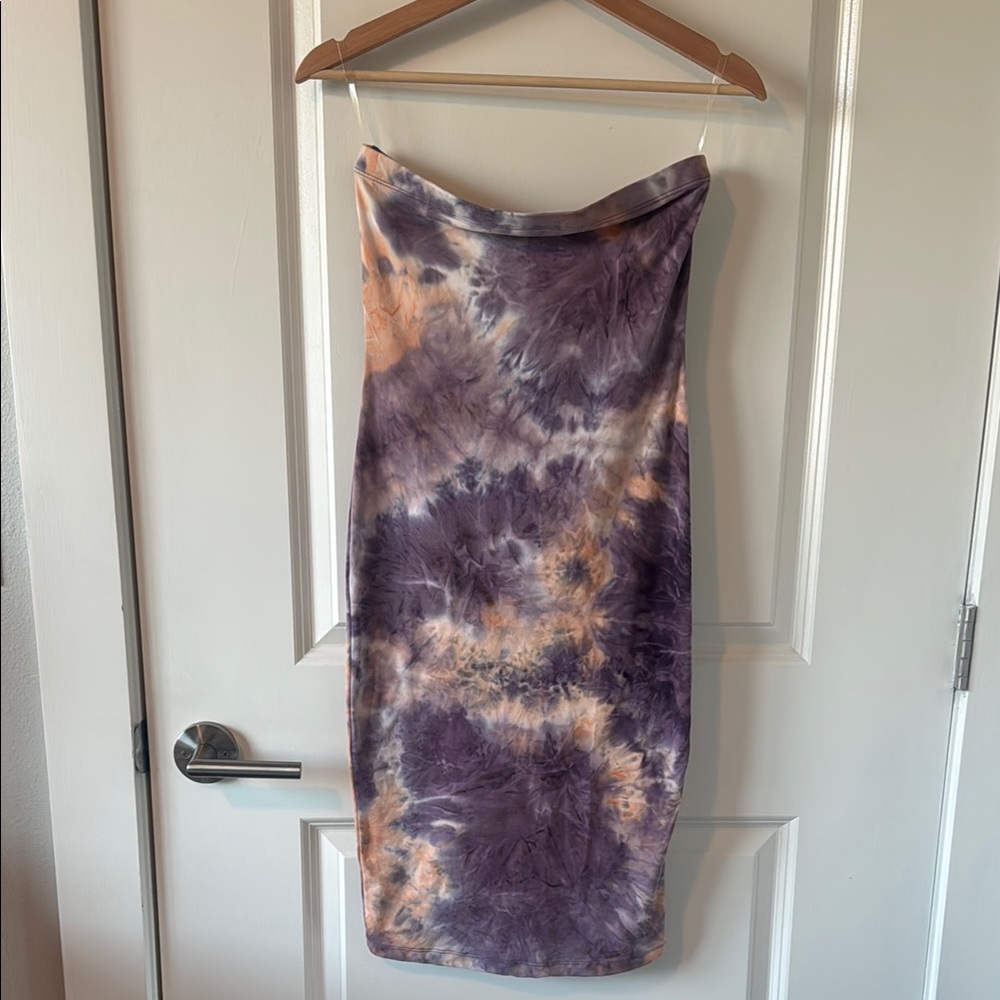 Purple and Orange Tie-Dye Dress